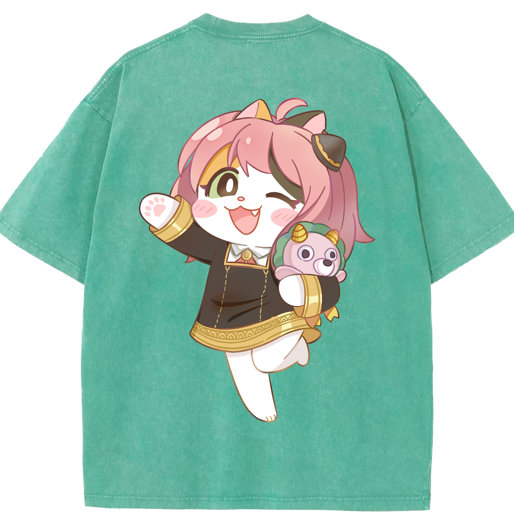 （画像用） SPY×FAMILY间谍家家酒 綿100% ヴィンテージ風 半袖Tシャツ（背面プリント）